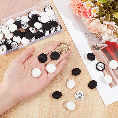 60Pcs 2 Colors Cloth Shank Buttons BUTT-GA0001-31-1