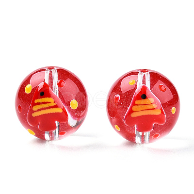 Transparent Glass with Enamel Beads LAMP-T011-30A-1