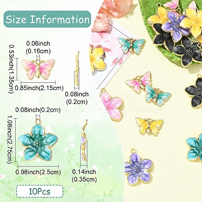 20Pcs 2 Styles Rack Plating Alloy Enamel Pendants ENAM-YW0005-69-1