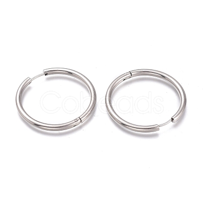 Tarnish Resistant 201 Stainless Steel Huggie Hoop Earrings EJEW-O095-05-31-1