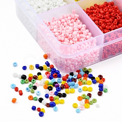 8000Pcs 10 Colors 12/0 Glass Seed Beads SEED-YW0001-33A-1