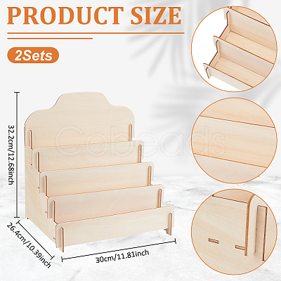 2 Bags 4-Slot Wood Display Risers ODIS-UN0001-18-1