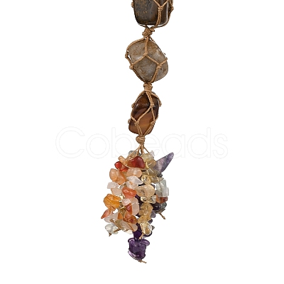 Chakra Jewelry Natural Gemstone Pendant Decorations HJEW-P015-09-1