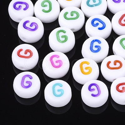 Initial Acrylic Beads X-OACR-E001-20G-1