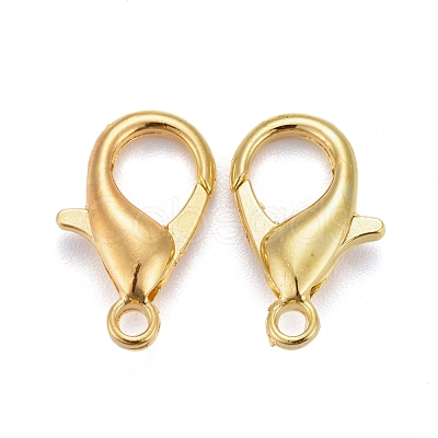 Golden Tone Zinc Alloy Lobster Claw Clasps X-E106-G-NF-1