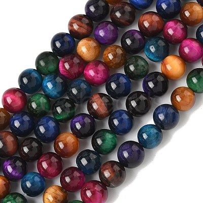 Natural Tiger Eye Beads Strands X-G-G101-8mm-6-1