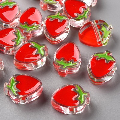 Transparent Enamel Acrylic Beads X-TACR-S155-003-1
