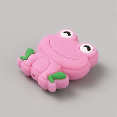 Frog Food Grade Eco-Friendly Silicone Focal Beads SIL-WH0006-29I-1