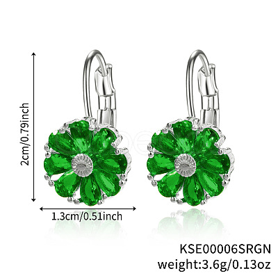 Brass Flower Hoop Earrings JJ3056-11-1