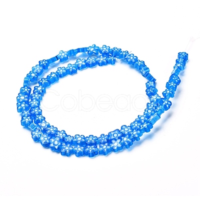 Handmade Millefiori Glass Bead Strands LAMP-J035-6mm-18-1