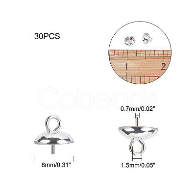 Ion Plating(IP) 304 Stainless Steel Cup Pearl Peg Bails Pin Pendants STAS-UN0009-03S-1