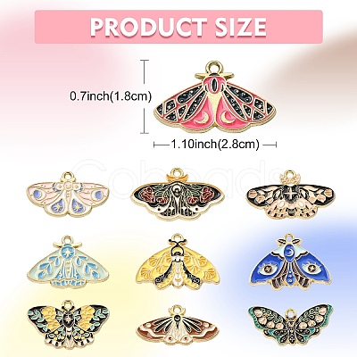 10Pcs 10 Styles Alloy Enamel Pendants FIND-YW0004-76-1