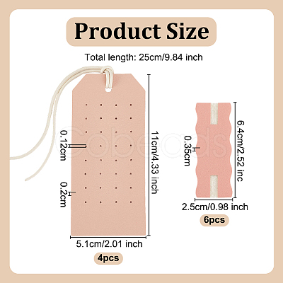 Imitation Leather Earring & Necklace Anti-Winding Display Cards EDIS-OC0001-05-1