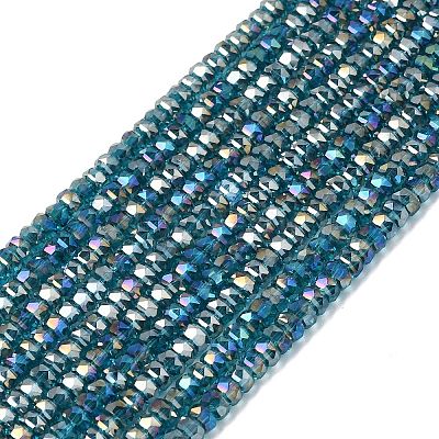 Electroplate Glass Beads Strands GLAA-Q105-03R-1