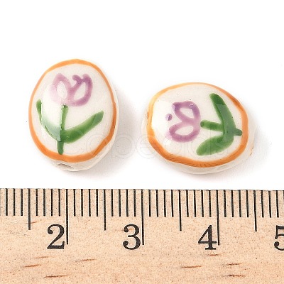 Tulip Flower Handmade Porcelain Beads X1-LAMP-D303-06A-1