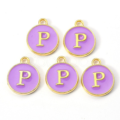 Golden Plated Alloy Enamel Charms ENAM-S118-10P-1