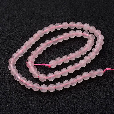 Round Natural Rose Quartz Bead Strands G-J346-05-6mm-1