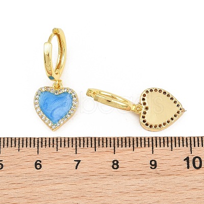 Brass Micro Pave Cubic Zirconia Hoop Dangle Earrings KK-CBA8324-16G-06-1