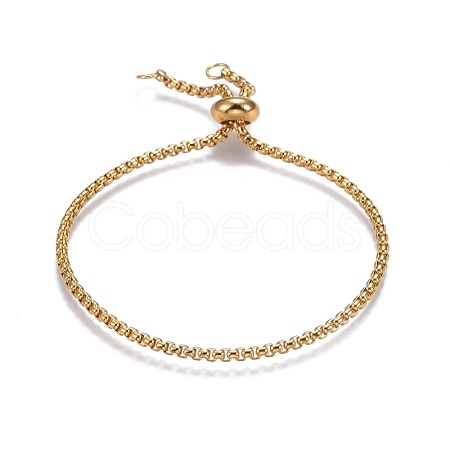 Adjustable 304 Stainless Steel Slider Bracelets BJEW-L653-002B-G-1