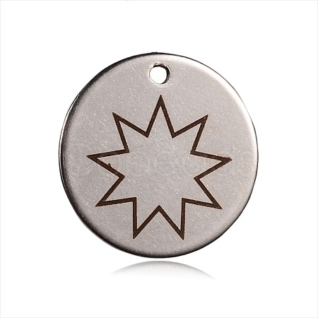 Non-Tarnish Spray Painted 201 Stainless Steel Pendants STAS-F078-09P-1