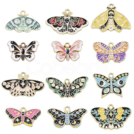 24Pcs 12 Styles Alloy Enamel Pendants ENAM-FS0001-94-1