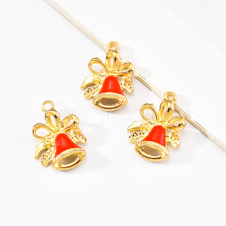 20Pcs Light Gold Alloy Enamel Pendants ENAM-YW0001-48A-1