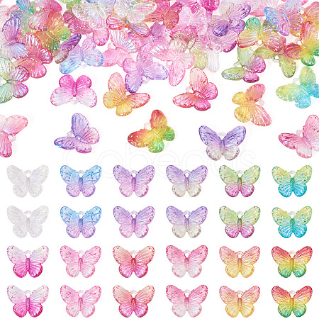 72Pcs 12 Colors UV Plating Transparent Acrylic Pendants OACR-TA0003-86-1