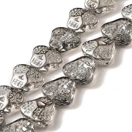 Transparent Electroplate Glass Beads Strands EGLA-F158-PL02-1