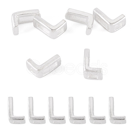6Pcs 925 Sterling Silver Hollow Initial Beads STER-TA0001-53L-1