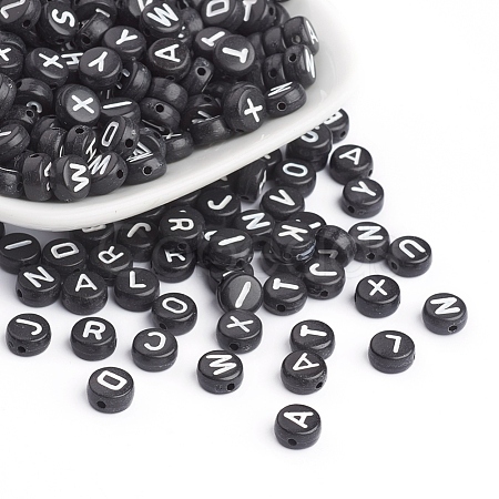 Acrylic Horizontal Hole Letter Beads X-OACR-E001-17-1