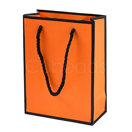 Rectangle Paper Bags with Twisted Rope Handles CARB-L011-01D-02-1