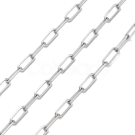 304 Stainless Steel Paperclip Chains CHS-M009-06P-01-1