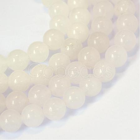 Natural White Jade Round Bead Strands G-E334-10mm-13-1