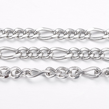 Tarnish Resistant 304 Stainless Steel Figaro Chains CHS-H016-04P-20M-1