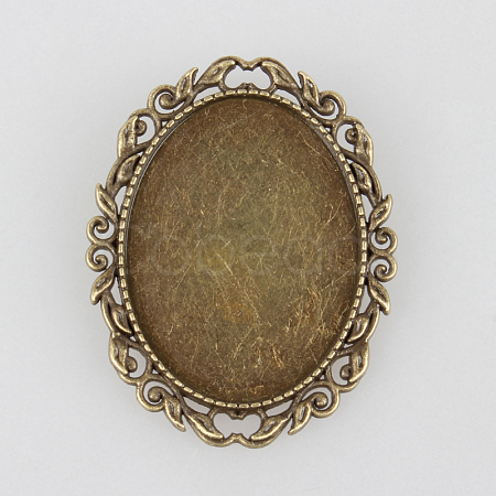 Vintage Alloy Brooch Cabochon Bezel Settings PALLOY-N0085-15AB-NF-1