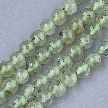 Natural Prehnite Beads Strands G-S333-6mm-032-1