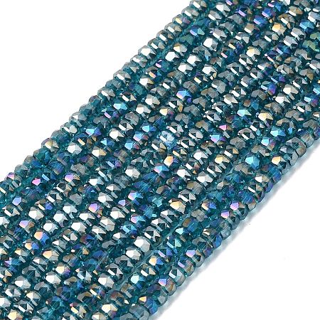 Electroplate Glass Beads Strands GLAA-Q105-03R-1