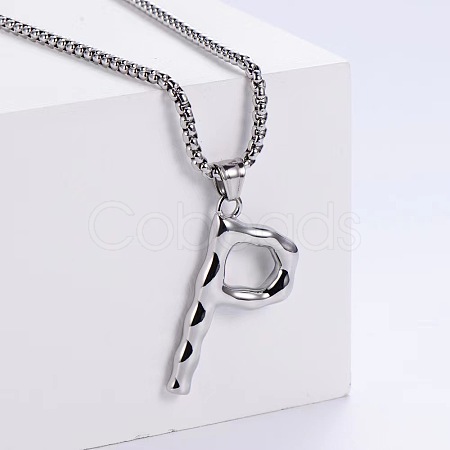 Minimalist chic collarbone necklace with 26 English letters design LW4134-42-1