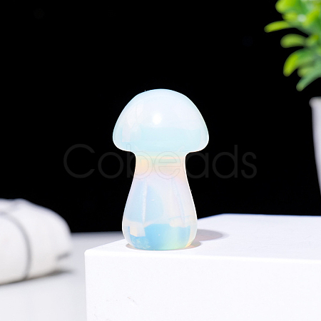 Opalite Mushromm Statue DJEW-PW0013-31C-1