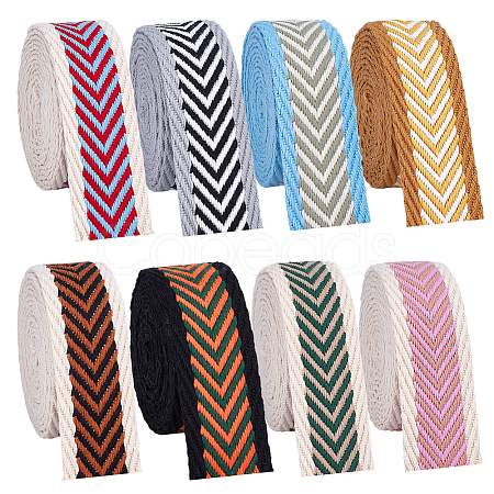 20 Yards 8 Colors Polycotton Herringbone Ribbon OCOR-PH0006-82-1