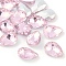 Glass Pointed Back Rhinestone, Back Plated, Faceted, Teardrop, Pearl Pink, 14x10x5mm