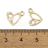 Brass Micro Pave Clear Cubic Zirconia Charms KK-L212-19G-3