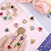 24Pcs 12 Colors Alloy Glass Cabochons FIND-SC0021-57-3