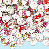 Handmade Flower Printed Porcelain Ceramic Beads PORC-LT0001-12B-6