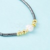 Synthetic Hematite & Natural Pearl Beaded Necklace NJEW-M201-02B-3