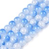 Crackle Baking Paint Imitation Jade Glass Beads Strands DGLA-T003-8mm-05-1