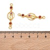 Brass Pave Cubic Zirconia Flower Links Connector Charms KK-D113-04G-01-3