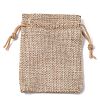 Polyester Imitation Burlap Packing Pouches Drawstring Bags X-ABAG-R005-9x7-01-2