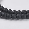 Synthetic Black Stone Beads Strands G-G508-6-3