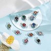 24Pcs 12 Colors 304 Stainless Steel Rhinestone Connector Charms STAS-SC0004-34-4